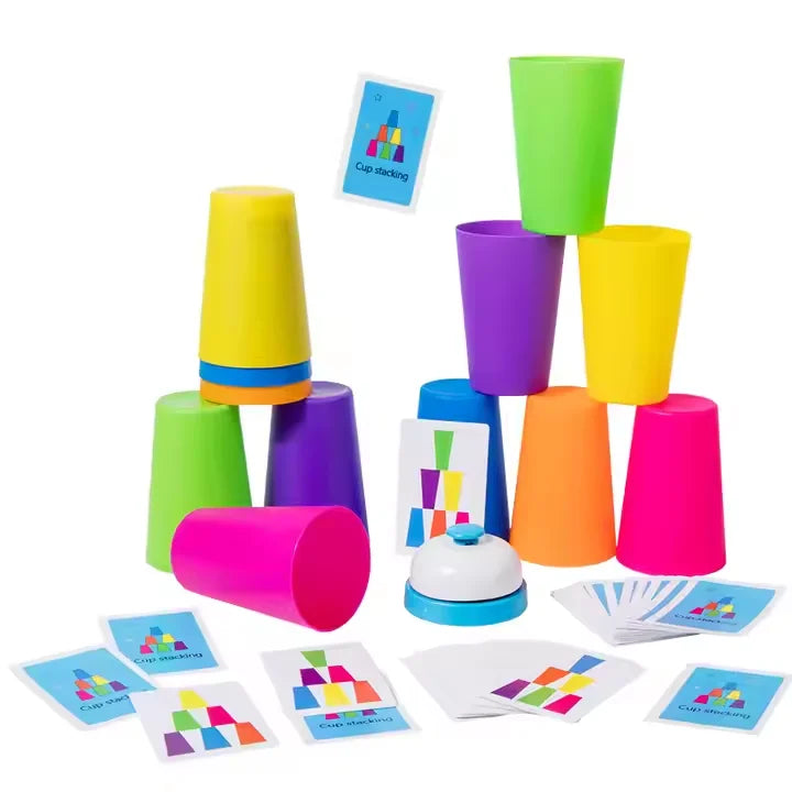Jogo Infantil de Velocidade com Copos – Diversão de Raciocínio e Coordenação