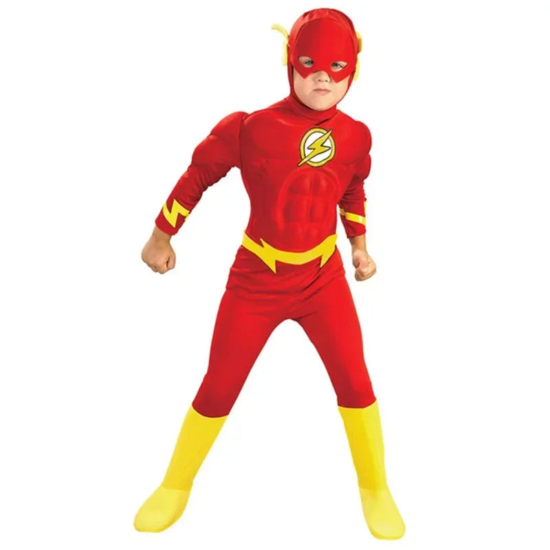 Fantasia de Super-Herói Flash com Macacão Musculoso