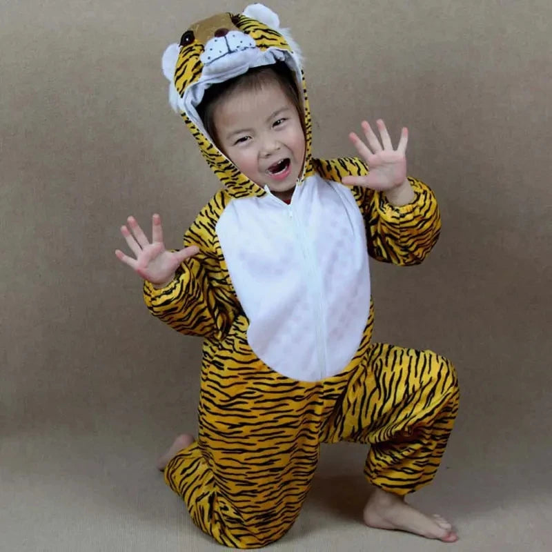 Fantasia Infantil de Tigre – Macacão com Capuz