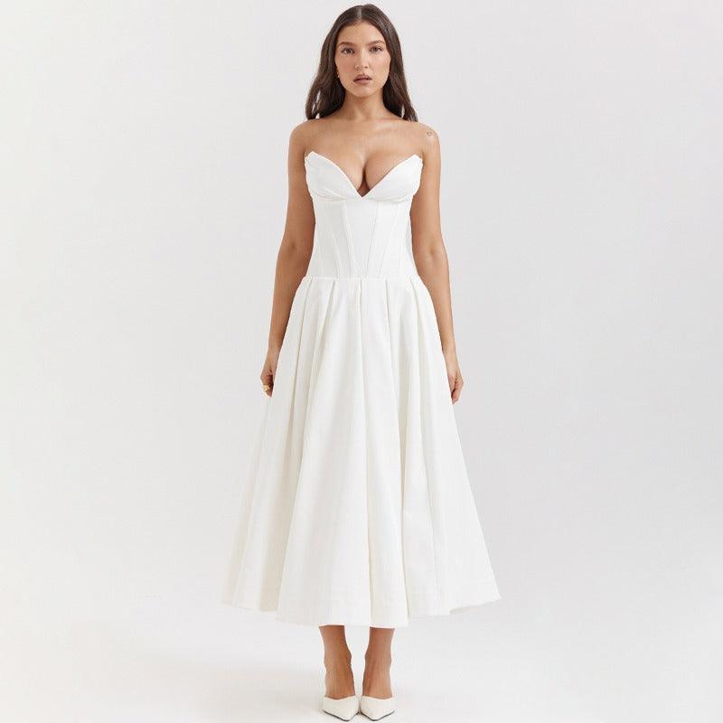 Vestido Midi Corset Elegante
