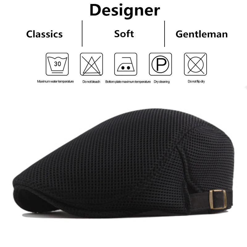Boina Newsboy Masculina de Tela – Estilo Britânico Leve e Ajustável – (Promoção de Inverno 2025)