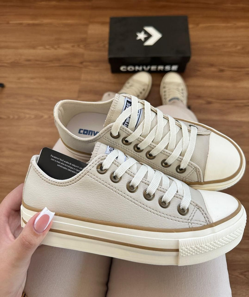 Tênis All Star Plataforma em Couro Premium - O Mais Vendido
