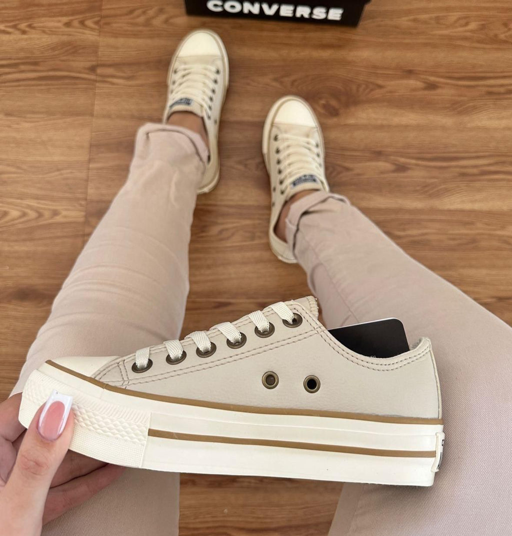 Tênis All Star Plataforma em Couro Premium - O Mais Vendido - (Promoção de Outubro)