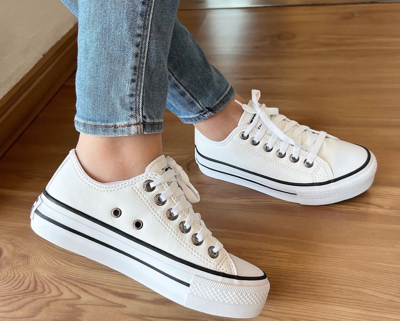 Tênis All Star Plataforma em Couro Premium - O Mais Vendido - (Promoção de Outubro)