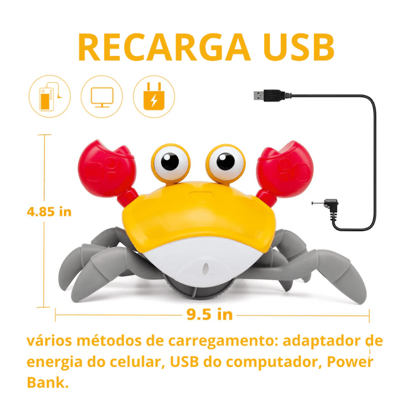 Caranguejo de Brinquedo Fujão com Sensor - Infinito do Amor