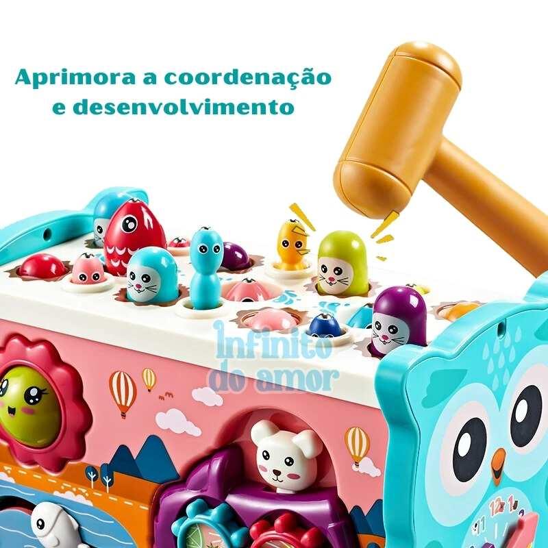 Coruja Montessori de Madeira Multi Atividades Cognitivas - Infinito do Amor