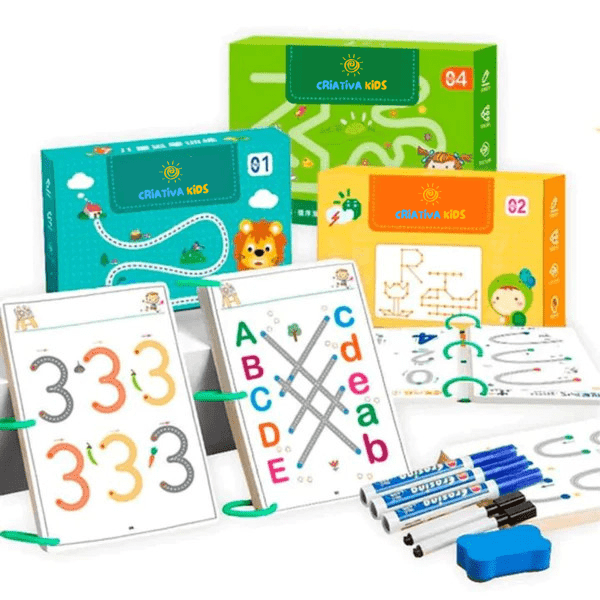 Caderno Educativo Infantil + Canetas de Brinde