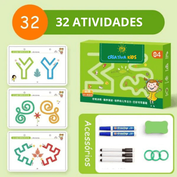 Caderno Educativo Infantil + Canetas de Brinde
