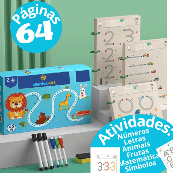 Caderno Educativo Infantil + Canetas de Brinde