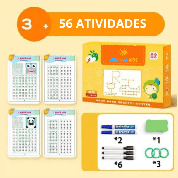 Caderno Educativo Infantil + Canetas de Brinde