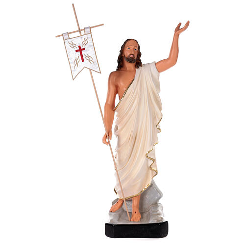 Cristo Ressuscitado imagem gesso pintada à mão Arte Barsanti