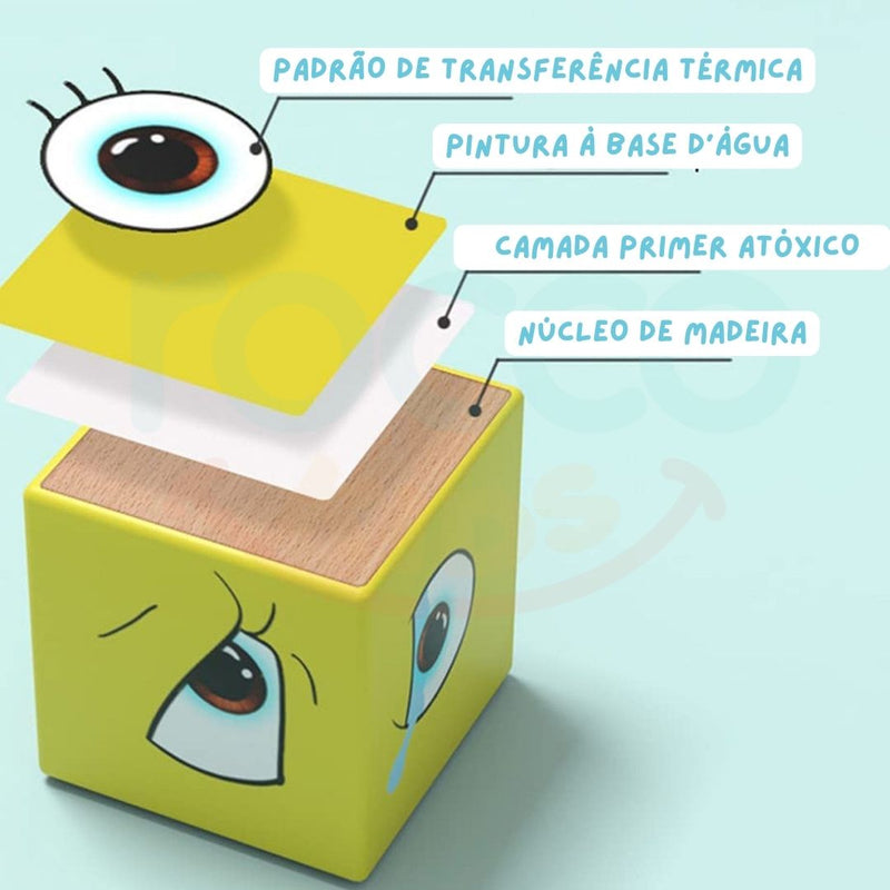 Cubo face: jogo de expressões faciais