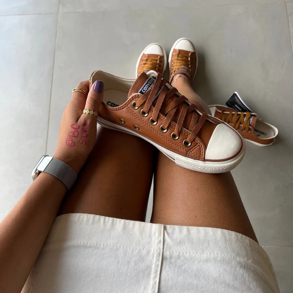 Tênis All Star em Couro Premium Caramelo - (Promoção de Outubro)