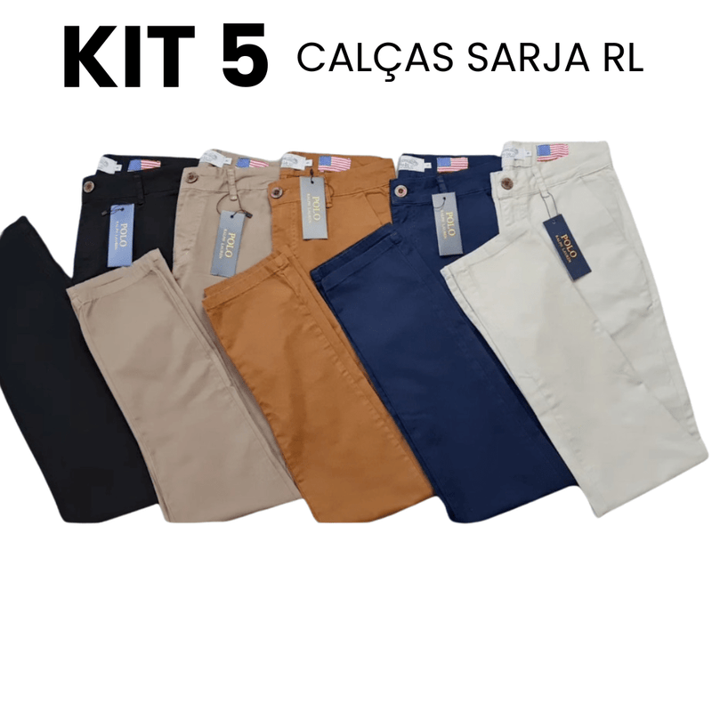 Kit 5 Calças Casuais-  Cores Mistas