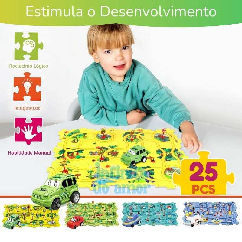 Pista de Automóveis Educativa com Quebra-Cabeça - Infinito do Amor