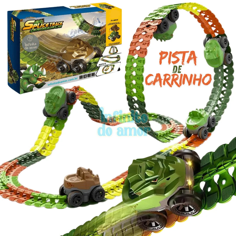 Pista de Carrinho de Dinossauros Infinito do amor