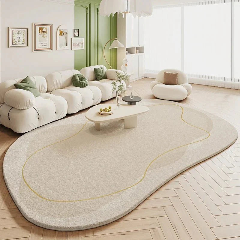 Tapete Sala De Estar Creme Irregular