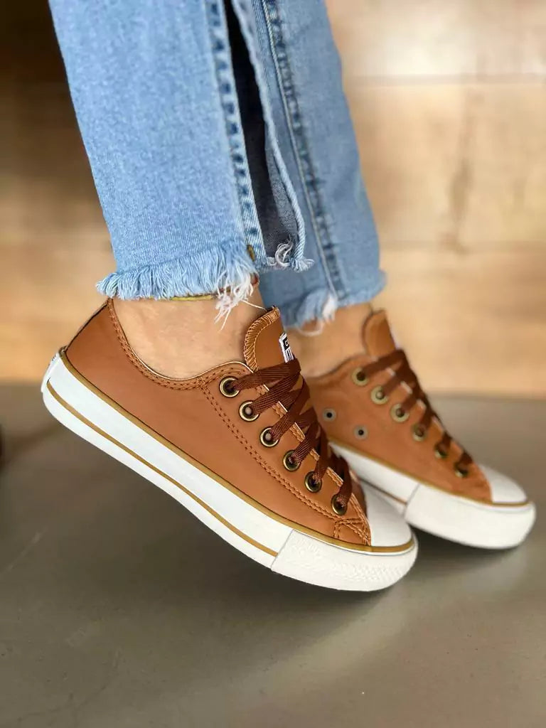 Tênis All Star em Couro Premium Caramelo - (Promoção de Outubro)