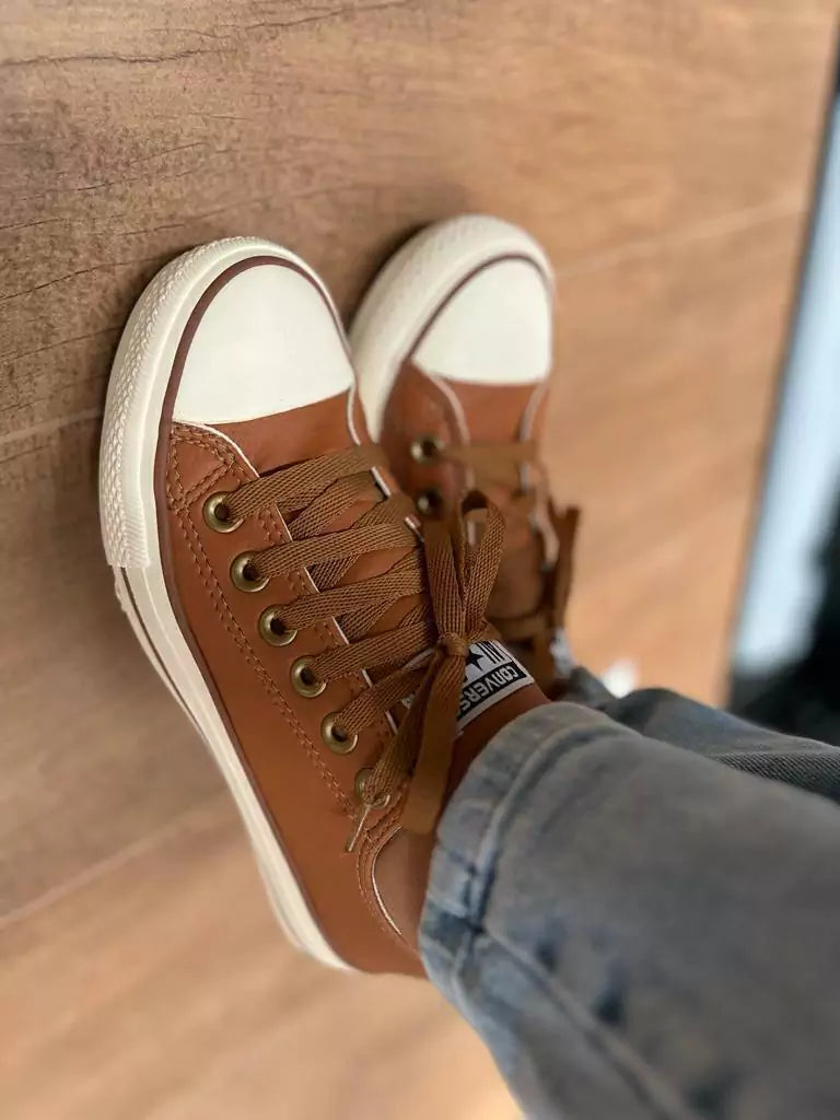 Tênis All Star em Couro Premium Caramelo - (Promoção de Outubro)