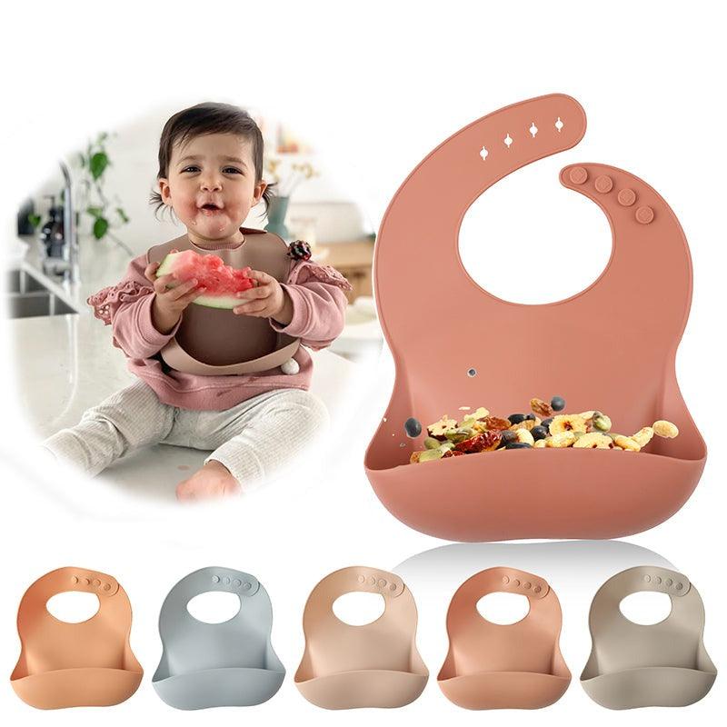 Babador de Silicone Ajustável com Pega Migalhas - Infinito do Amor